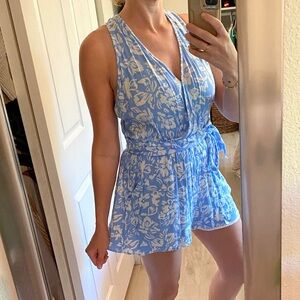 Baltic Born Blue and white floral romper